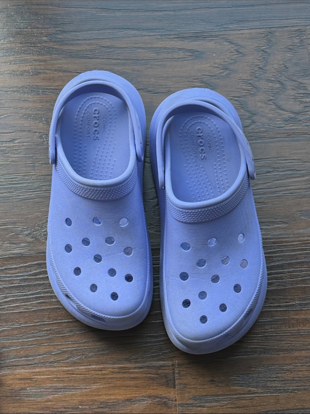 CROCS Classic Clog Platform Mules in Lavender Purple